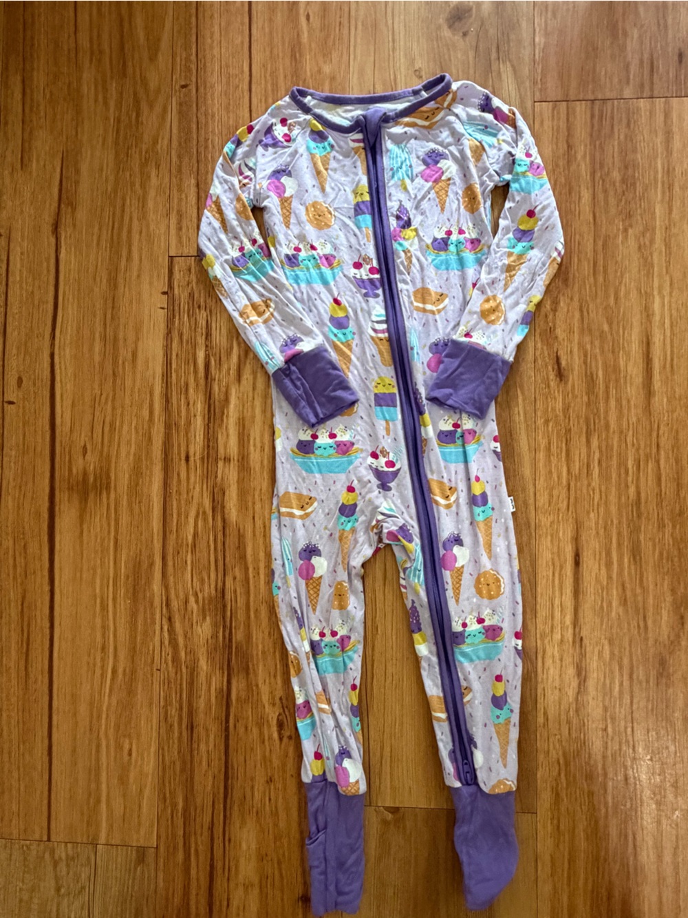 Little Sleepies Purple ice cream zippy girls 18-24